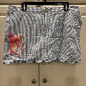 Lilly Pulitzer Blue Seersucker Skort